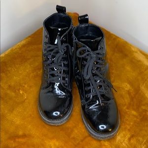 Girls Black Combat Boots